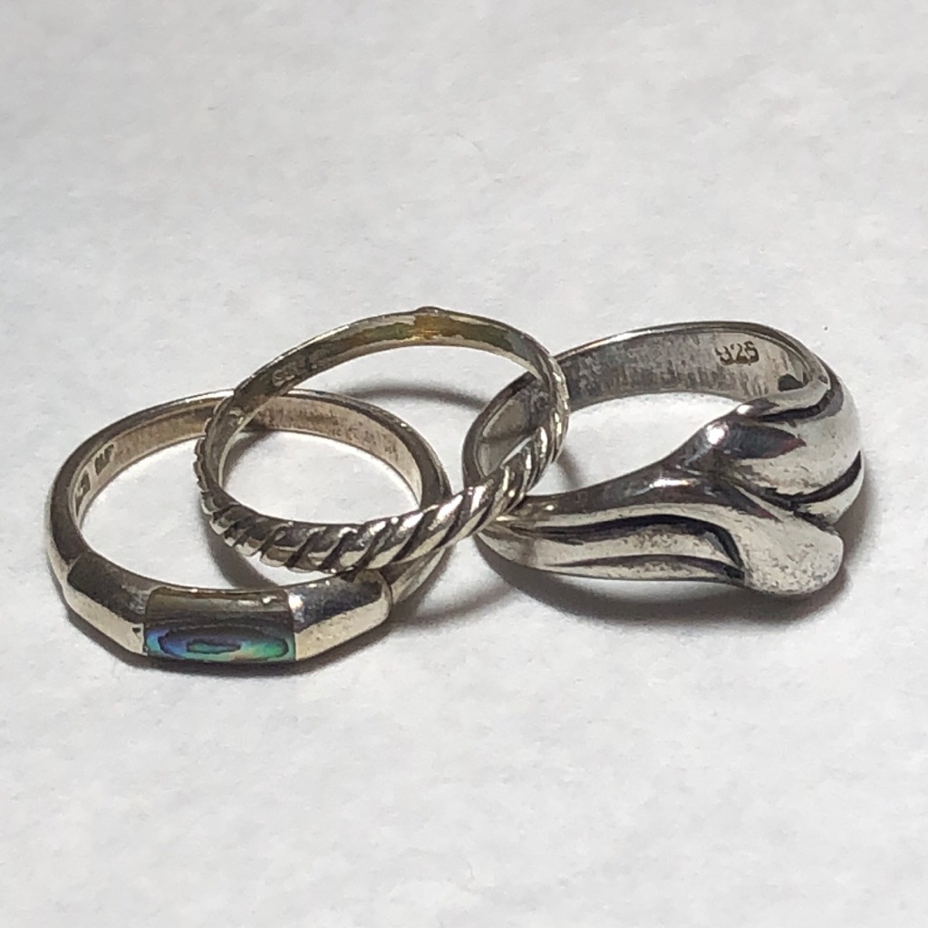 Three Sterling Silver Ring Bundle